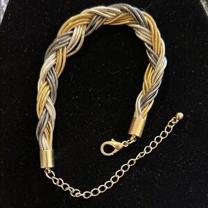 Elegant Gold and Silver Braided Bracelet